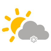 Nubi sparse con nevischio